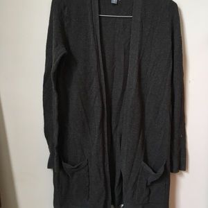 Grey Long Tasseled Cardigan